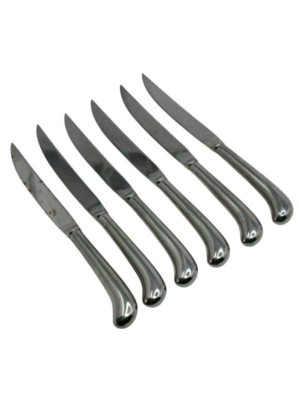 6 Vtg Individual Pistol Handle Steak Knives UNF22 Stainless UNKNOWN MANUFACTURER